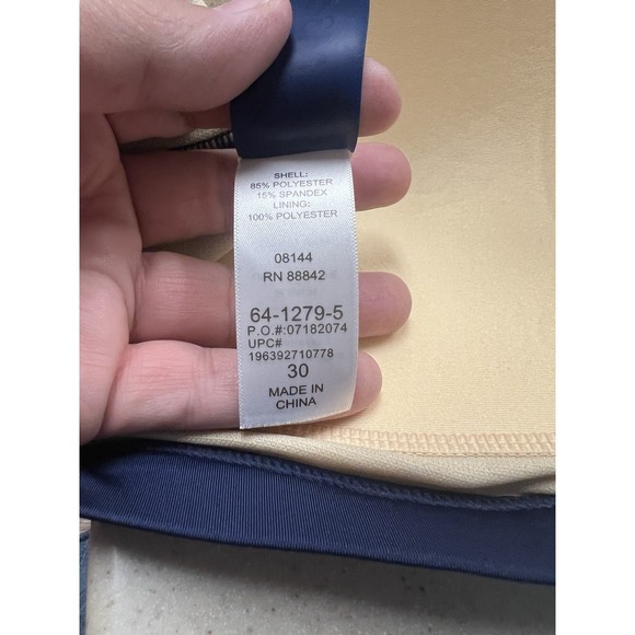 SWIM365 Plus Size 30 Navy Padded Support Cross Back Swim Bikini Top Cruise Beach - Picture 4 of 4